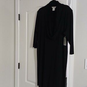 Misook black dress with cowl neck
